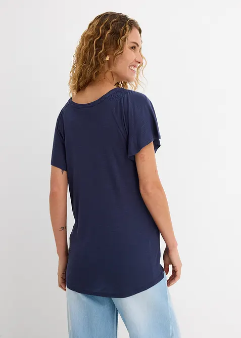 Maglia in filato fiammato con maniche ad aletta, bonprix