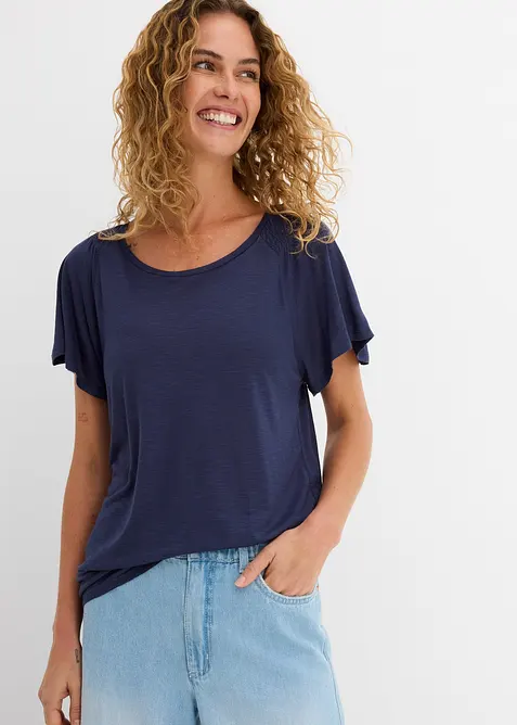 Maglia in filato fiammato con maniche ad aletta, bonprix