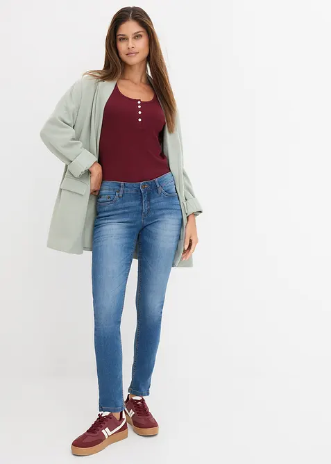 Jeans skinny elasticizzati, vita media, bonprix