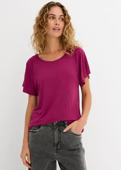 Maglia in filato fiammato con maniche ad aletta, bonprix