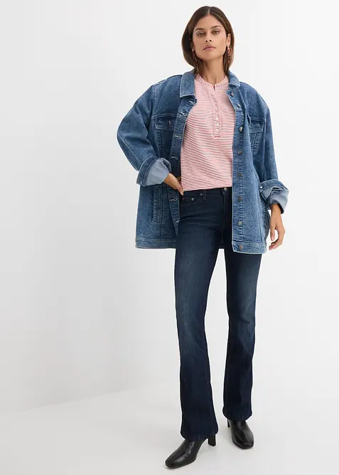 Jeans bootcut elasticizzati, vita media, bonprix