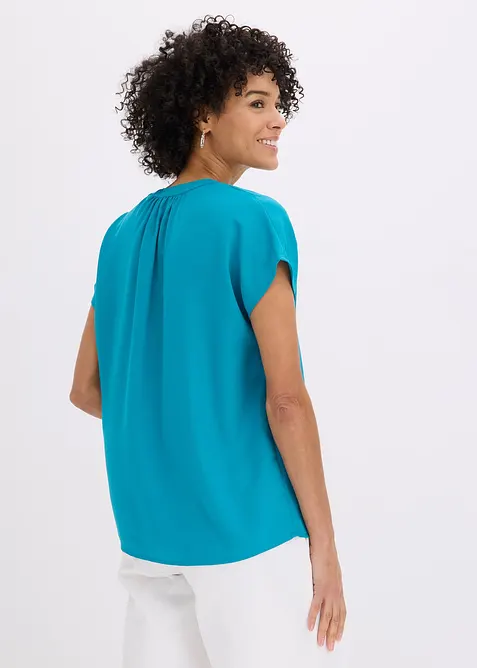 Camicetta a maniche corte con abbottonatura nascosta, bonprix