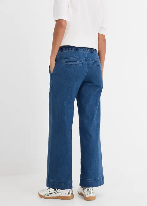 Jeans elasticizzati wide leg, vita media, bonprix