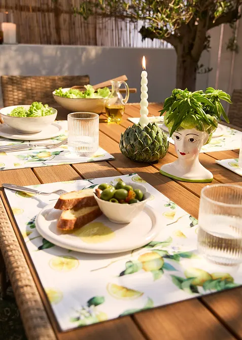 Tovagliette americane con stampa a limoni (pacco da 4), bonprix