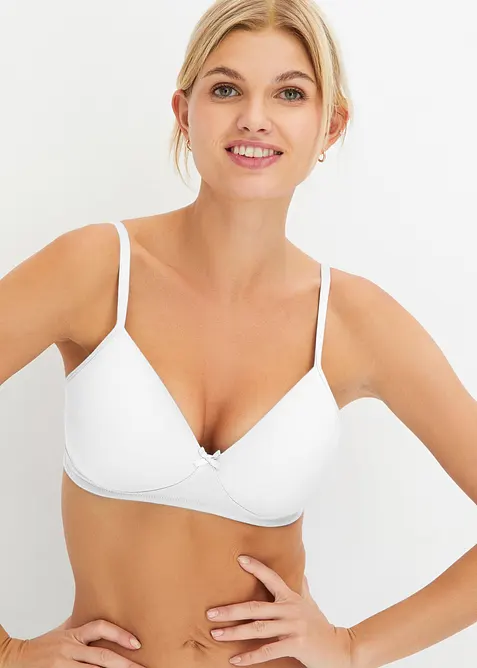 Reggiseno senza ferretto con coppe preformate e cotone biologico (pacco da 3), bonprix
