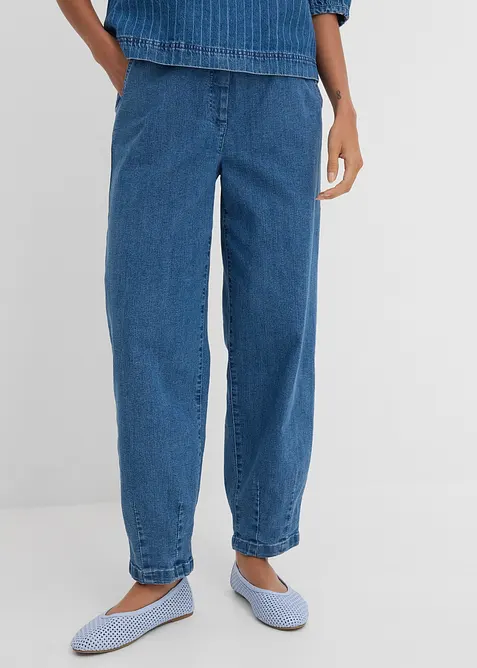 Mom jeans con cinta comoda, vita alta, bonprix