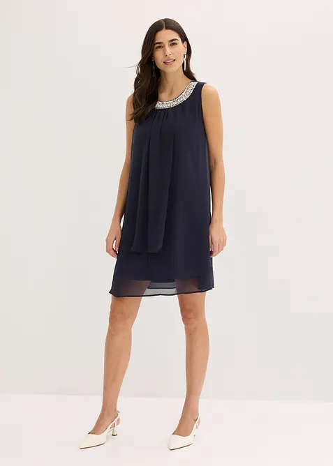 Abito in chiffon con applicazione di strass, bonprix