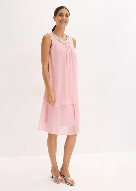 Abito in chiffon con applicazione di strass, bonprix