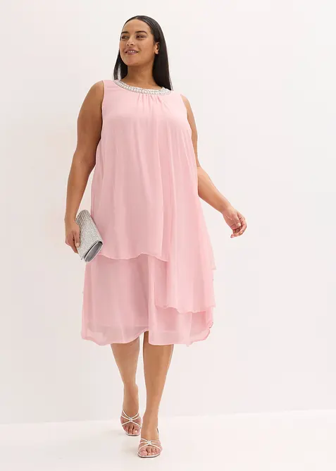 Abito in chiffon con applicazione di strass, bonprix