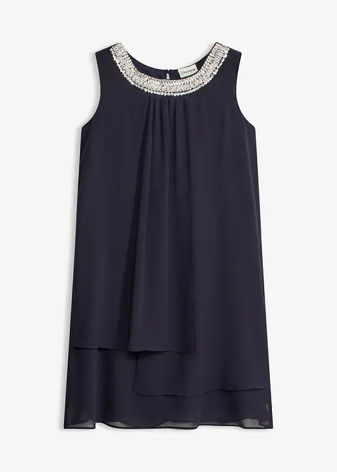 Abito in chiffon con applicazione di strass, bonprix