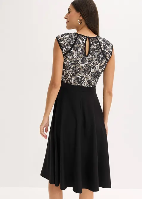 Abito midi con pizzo, bonprix