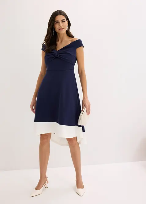 Abito con spalle scoperte e dettaglio annodato, bonprix