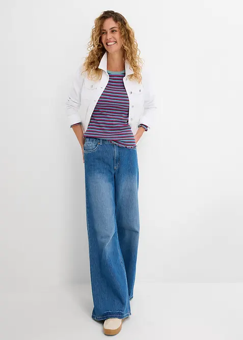 Maglia a costine a righe in cotone biologico, bonprix