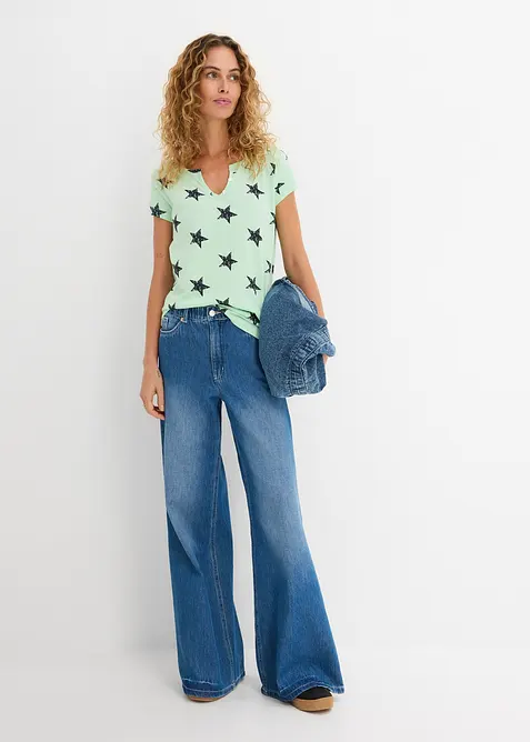 Maglia con stelle in puro cotone, bonprix