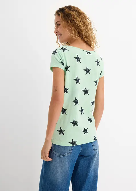 Maglia con stelle in puro cotone, bonprix