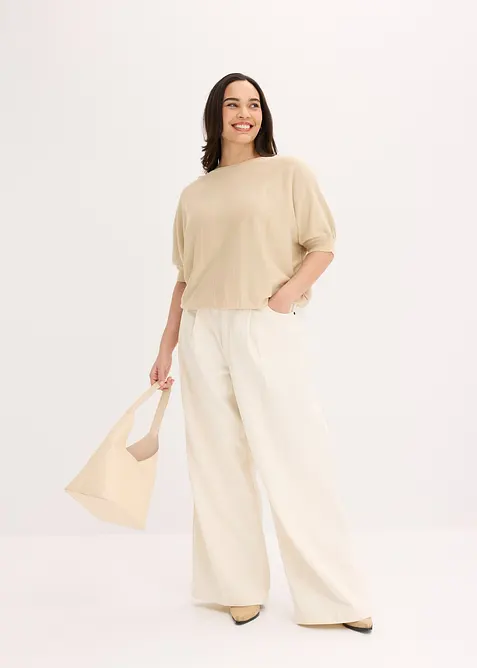 Maglione in filato fine di misto cotone, bonprix