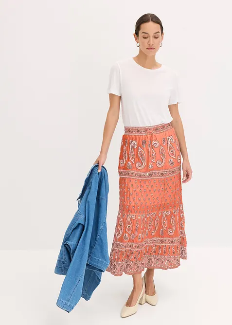 Gonna lunga in puro cotone, bonprix