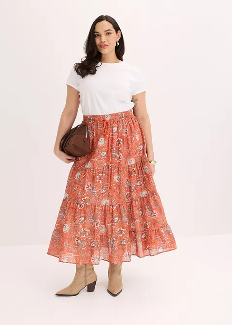 Gonna lunga in puro cotone, bonprix