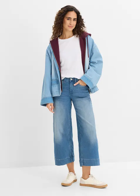 Jeans culotte cropped elasticizzati ultra morbidi, bonprix