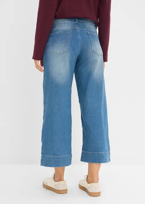 Jeans culotte cropped elasticizzati ultra morbidi, bonprix
