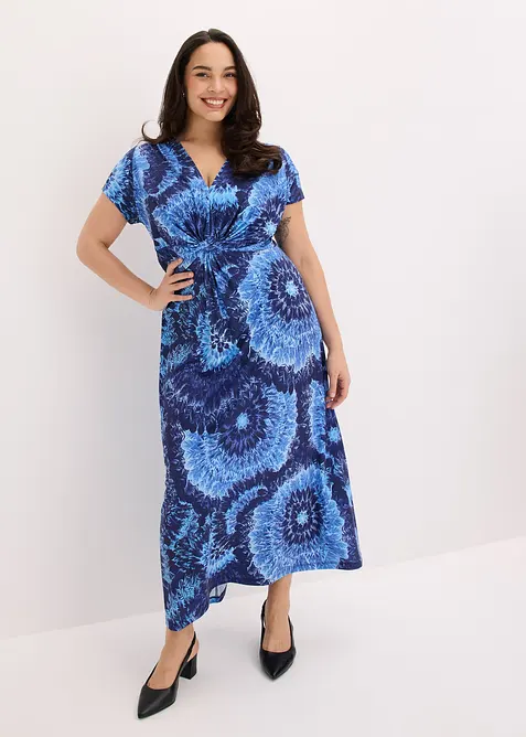 Abito lungo in jersey fantasia, bonprix