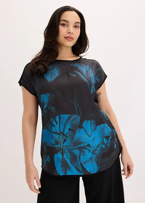 Maglia stampata in misto viscosa morbido, bonprix