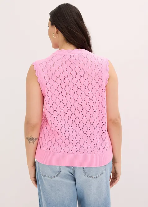 Gilet traforato in misto cotone, bonprix