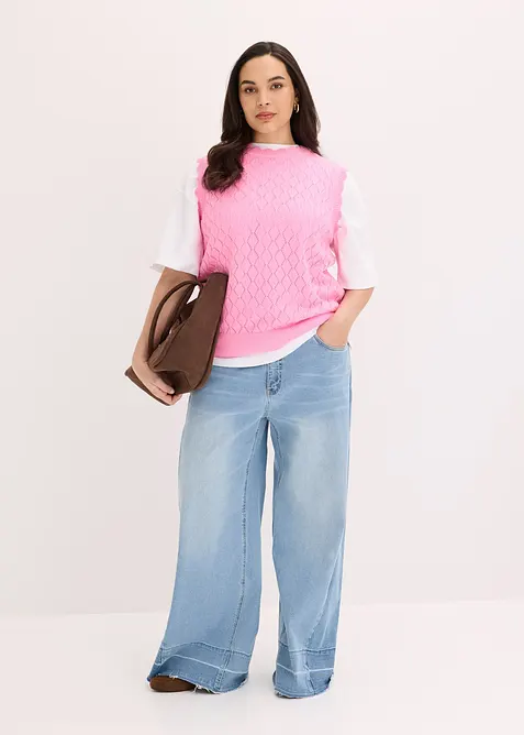 Gilet traforato in misto cotone, bonprix