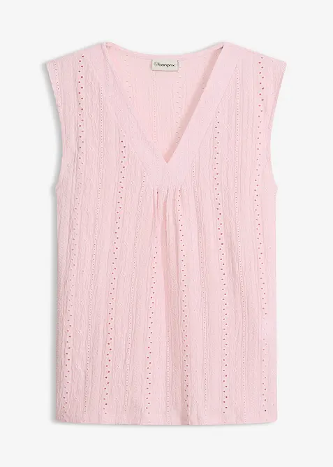 Top con ricami traforati, bonprix
