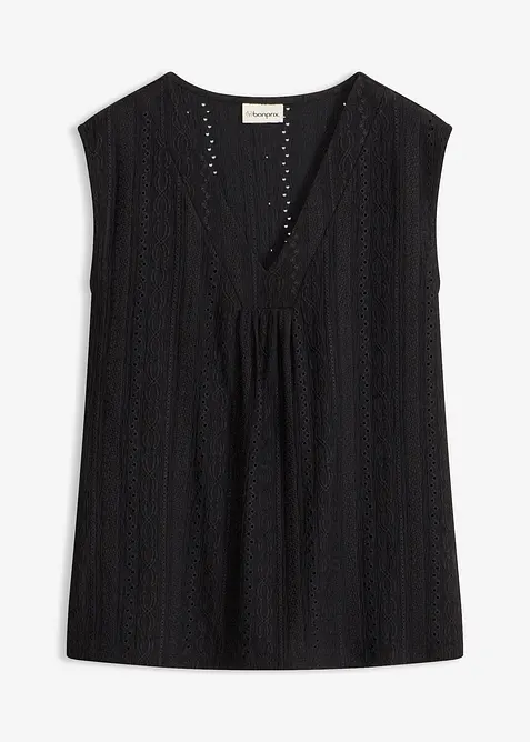 Top con ricami traforati, bonprix