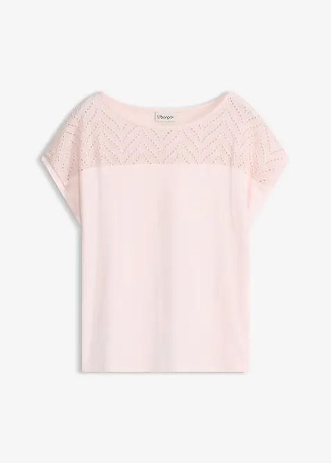 Maglia in morbida viscosa con pizzo, bonprix
