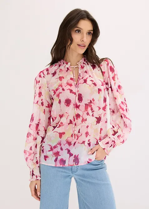 Blusa in chiffon fantasia, bonprix
