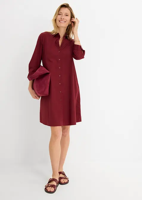 Abito chemisier in popeline compatto, bonprix