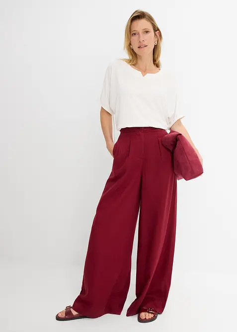 Pantaloni con pinces in lyocell fluente, bonprix