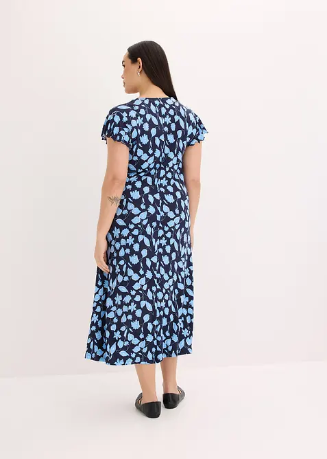 Abito in jersey fantasia di misto viscosa morbido, bonprix