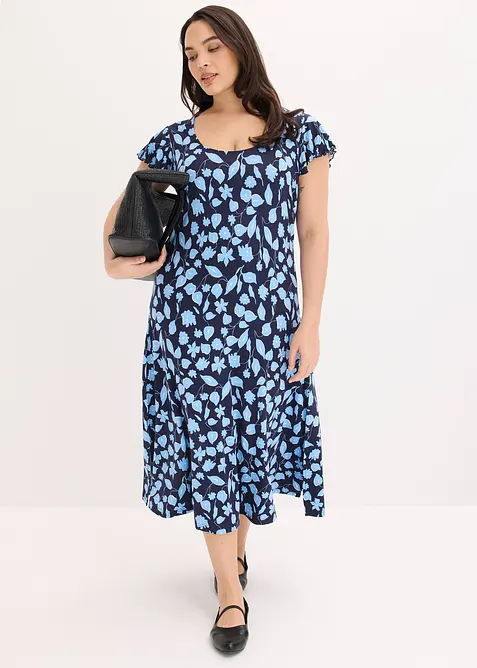 Abito in jersey fantasia di misto viscosa morbido, bonprix