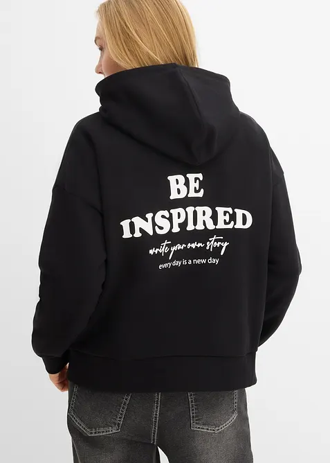 Felpa oversize con cappuccio in misto cotone morbido, bonprix