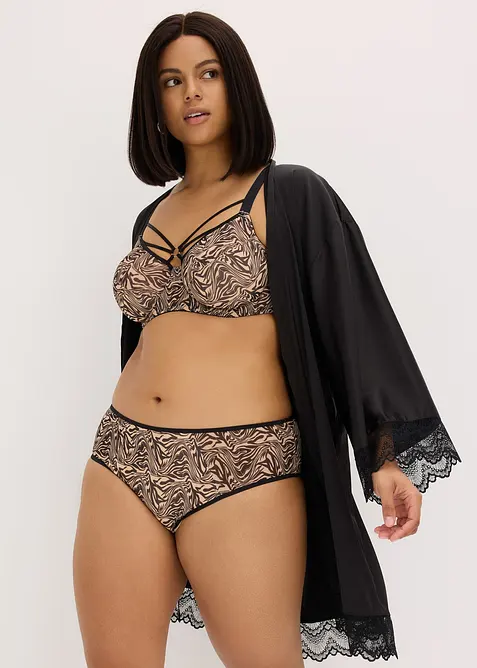 Slip alto in mesh stampato, bonprix