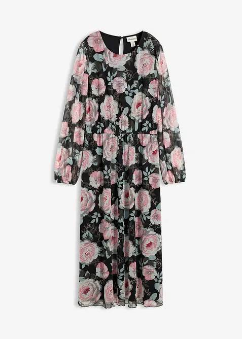 Abito midi in morbido mesh, bonprix