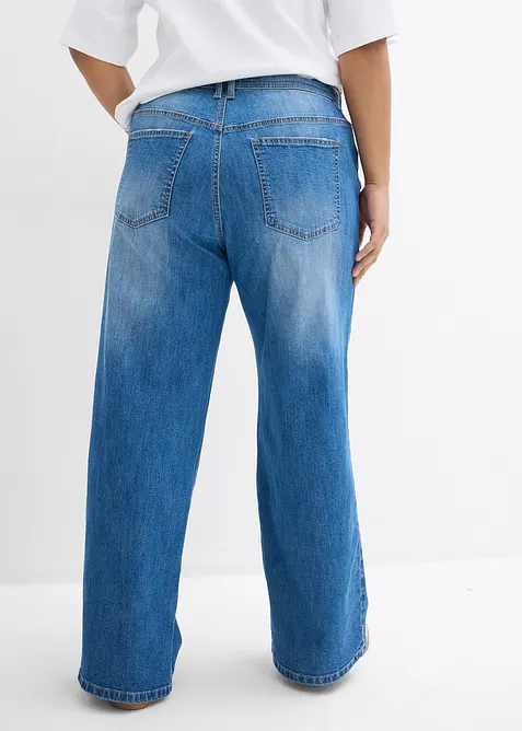 Jeans straight loose fit, vita alta, bonprix