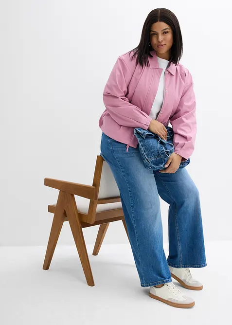 Jeans straight loose fit, vita alta, bonprix