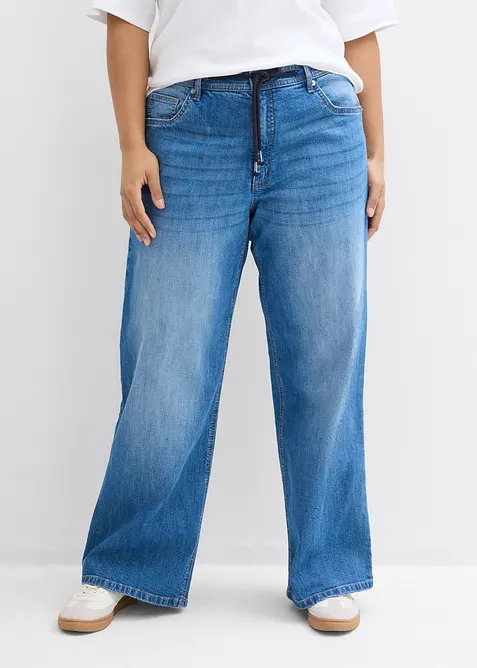 Jeans straight loose fit, vita alta, bonprix