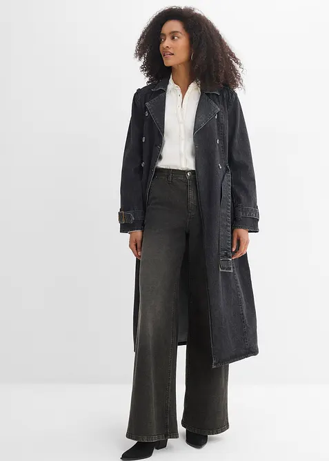 Jeans straight loose fit, vita alta, bonprix