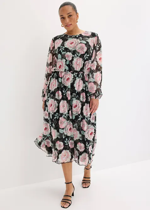 Abito midi in morbido mesh, bonprix