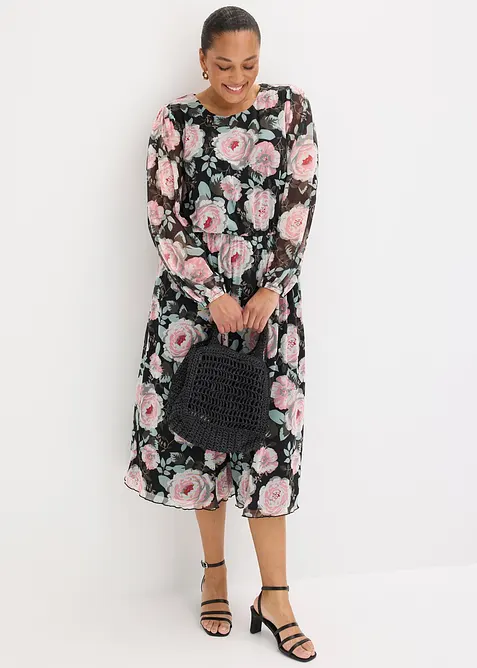 Abito midi in morbido mesh, bonprix