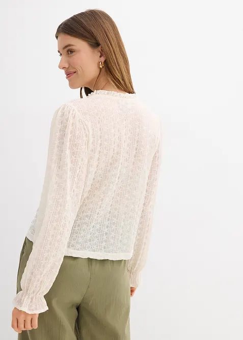 Maglia in pizzo con maniche a palloncino, bonprix