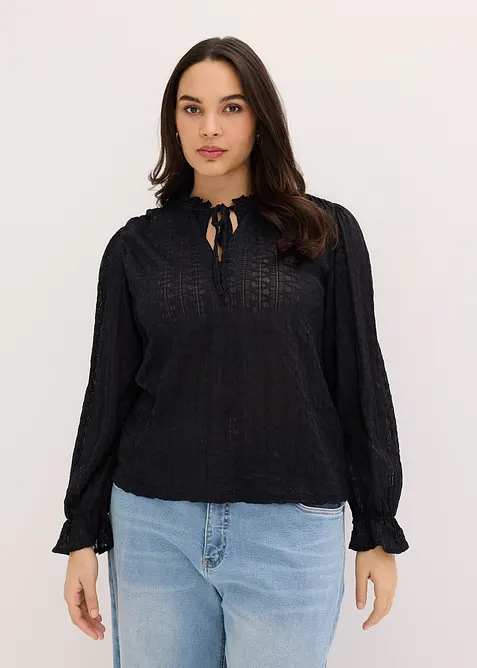 Maglia in pizzo con maniche a palloncino, bonprix