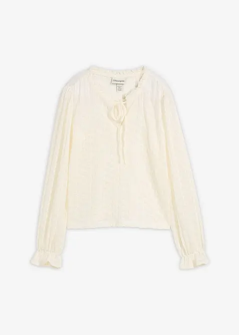 Maglia in pizzo con maniche a palloncino, bonprix