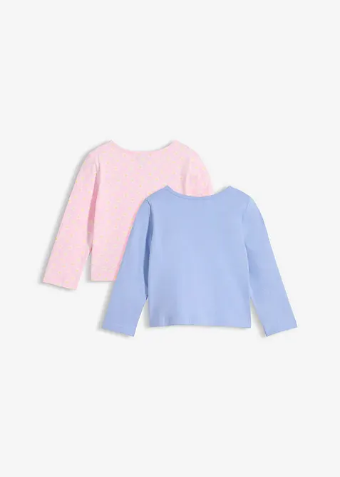 Maglia a maniche lunghe in puro cotone biologico (pacco da 2), bonprix