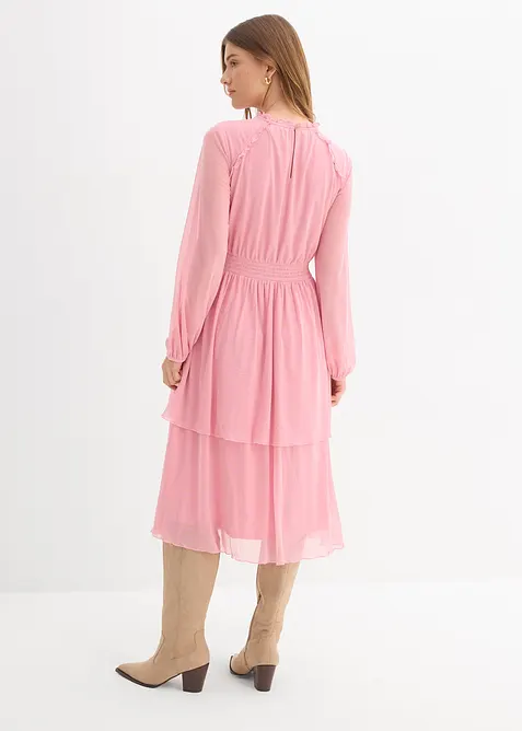 Abito in jersey e mesh fine, bonprix